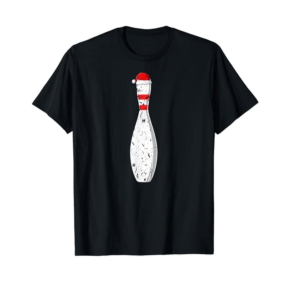 Xmas Bowling Pin Santa Hat Christmas Bowling T-Shirt