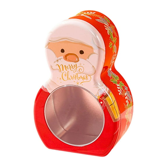 Xmas Candy Box Christmas Cookie Tins Box, Candy Chocolate Tinplate Boxes Holiday Decoration for New Year Party Decor Supplies Santa A