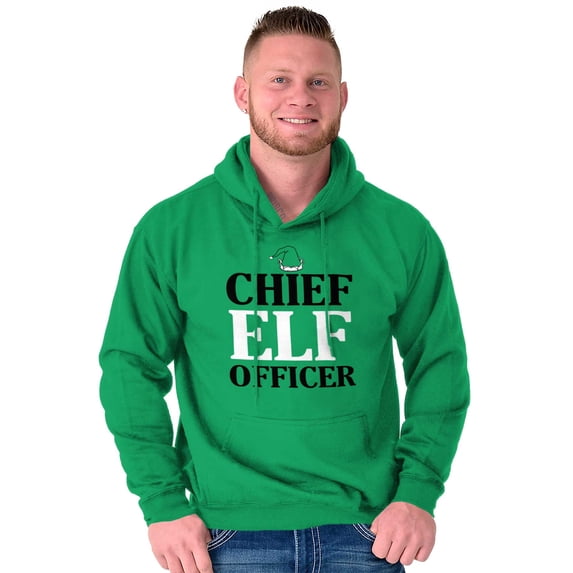 Xmas Chief Elf Officer Santa Helper Hoodie Sweatshirt Women Men Brisco Brands X