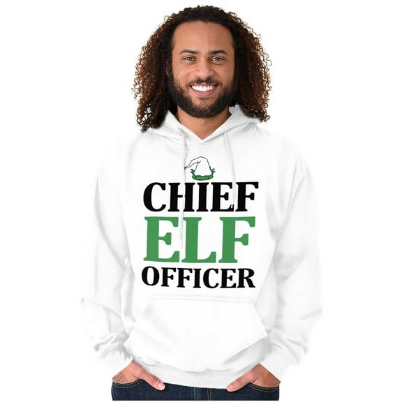 Xmas Chief Elf Officer Santa Helper Hoodie Sweatshirt Women Men Brisco Brands X