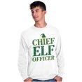 thumbnail image 1 of Xmas Chief Elf Officer Santa Helper Long Sleeve TShirt Men Women Brisco Brands X, 1 of 6