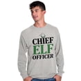 thumbnail image 1 of Xmas Chief Elf Officer Santa Helper Long Sleeve TShirt Men Women Brisco Brands X, 1 of 6