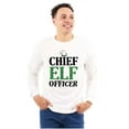thumbnail image 1 of Xmas Chief Elf Officer Santa Helper Plus Size Long Sleeve Graphic Tee Shirt Brisco Brands 3X, 1 of 5