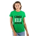 thumbnail image 1 of Xmas Chief Elf Officer Santa Helper Womens Fitted Plus Size Graphic Tee Brisco Brands 3X, 1 of 5