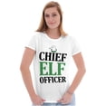thumbnail image 1 of Xmas Chief Elf Officer Santa Helper Womens Slim Fit Graphic Tee Brisco Brands S, 1 of 5