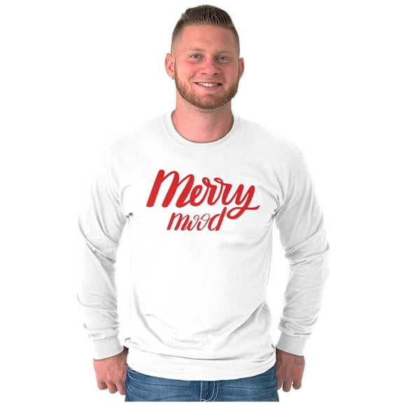 Xmas Classic Christmas Merry Mood Long Sleeve TShirt Men Women Brisco Brands S