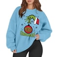 thumbnail image 1 of Xmas Crewneck Pullover Merry Christmas Sweatshirt Women Long Sleeve Funny Cute A-Blue L, 1 of 5