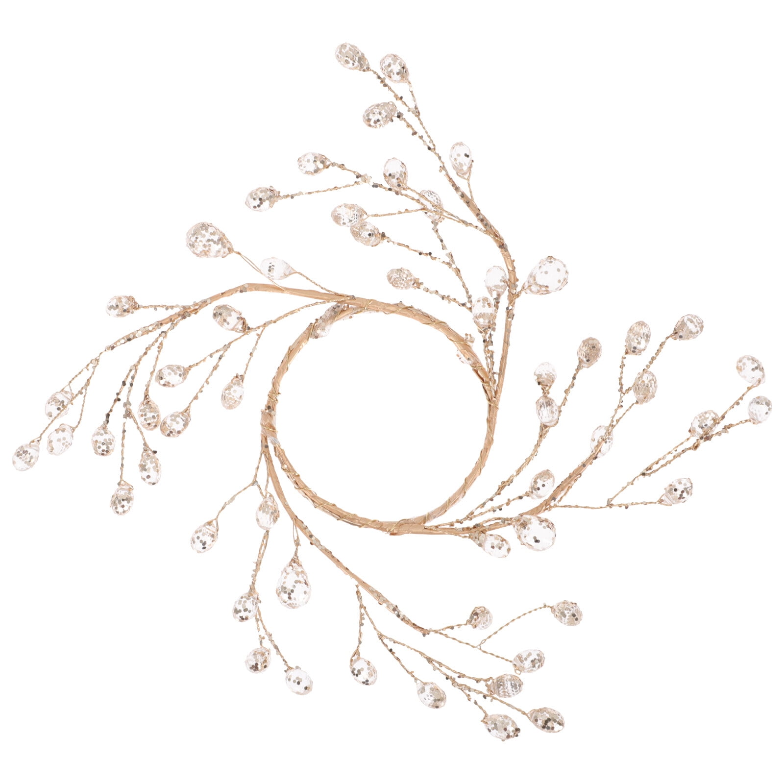 Xmas Crystal Acrylic Bead Wreath Candle Holder Wreath Ring Christmas