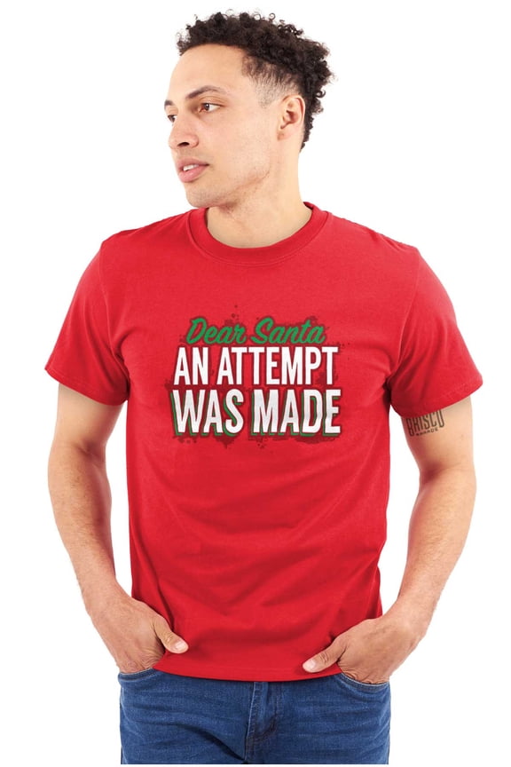 Xmas Dear Santa An Attempt Was Made Men's Graphic T Shirt Tees Brisco Brands L