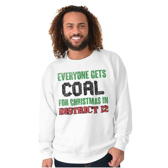 Xmas District 12 Everyone Gets Coal Sweatshirt for Men or Women Brisco Brands S