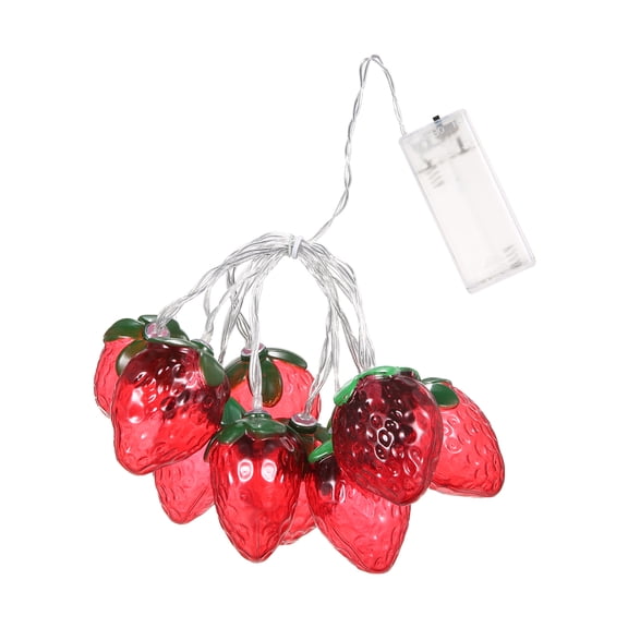 Sorven Xmas Fairy Lights Strawberry 6.5FT 10LED Strawberry String Lights Christmas Decorative Fairy Lights LED Hanging Lights Always On Light Mode for Festivals Easter Carnival Parties
