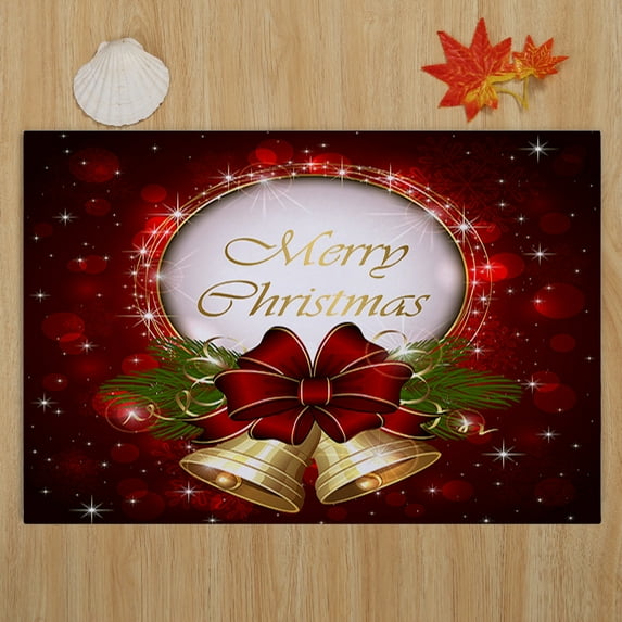 Xmas Floor Mat Merry Christmas Welcome Doormats Indoor Home Carpets Decor 40x60CM Holiday Carpet