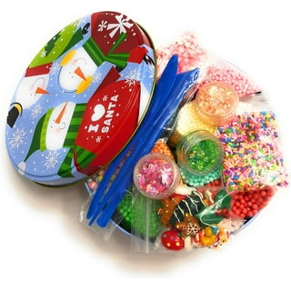 Holiday Foam Beads for Slime 20 Pack Supplies Kit - Include Colorful Pastel  & Dark Colors Foam Balls, Confetti & Charms Flatback + Slime Tools Set 