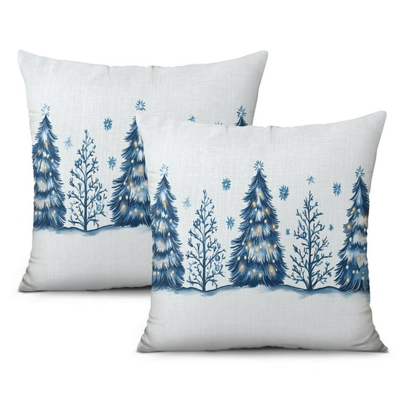 Xmas Forest Rustic Farmhouse Triangle Tree Throw Pillows Cover Modern Throw Pillow Case 18 x18 Inches Set of 2 Christmas Pillow Cover for Room Home Patio Bedroom Livingroom