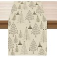 thumbnail image 1 of Xmas Freehand Tree Christmas Winter Xmas Cloth Table Runner Burlap Table Decoration for Home Kitchen Dining Dinner Indoor Holiday Farmhouse Decor 13x48 Inch, 1 of 6
