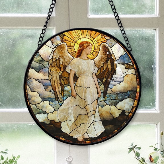 Xmas Gift - Angel Fly Cloud Stained Glass Hanging Ornament - Christmas Tree Decor, Winter Holiday Gift for Family, Friends, Mom & Dad, Collectible 2025