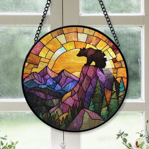 Xmas Gift - Archangel Michael Xmas Stained Glass Hanging Ornament - Minimal Holiday Tree Decor, Christmas Gift for Mom, Dad, Friends