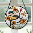 thumbnail image 1 of Xmas Gift - Chickadee Xmas Stained Glass Hanging Ornament - Minimal Holiday Tree Decor, Christmas Gift for Mom, Dad, Friends, 1 of 3