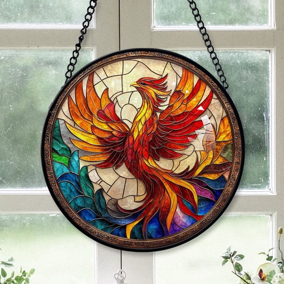 Xmas Gift - Mystic Celtic Dragonfly Xmas Stained Glass Hanging Ornament - Minimal Holiday Tree Decor, Christmas Gift for Mom, Dad, Friends
