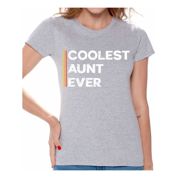 Xmas Gifts for Aunty - Auntie Shirt - Coolest Aunt Ever Women T-Shirt - Mother's Day Tee for Her Merry Christmas 2020 Shirts
