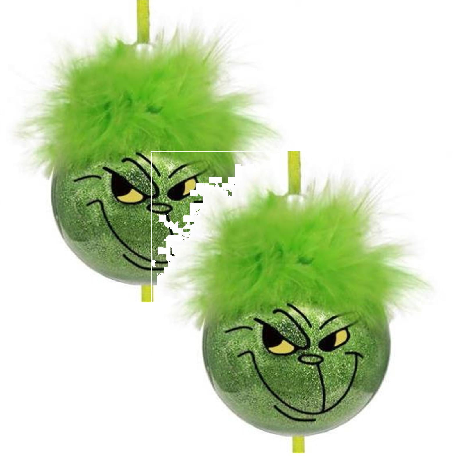 Xmas Grinch 2 Pack Cute Grinchmas Christmas Tree Ornaments - Fuzzy ...