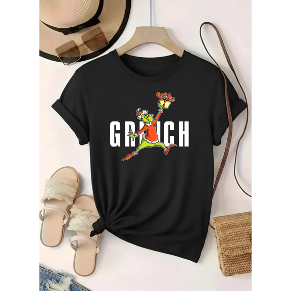 Xmas Grunch Funny Green Holiday Grouch Parody Graphic Art Design Unisex T-Shirt up to Size 5XL