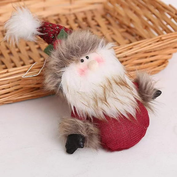 Xmas Hanging Doll Pendant Santa Claus Toy Doll Tree Wall Hanging Christmas Plush Ornaments Holiday Decor Gift