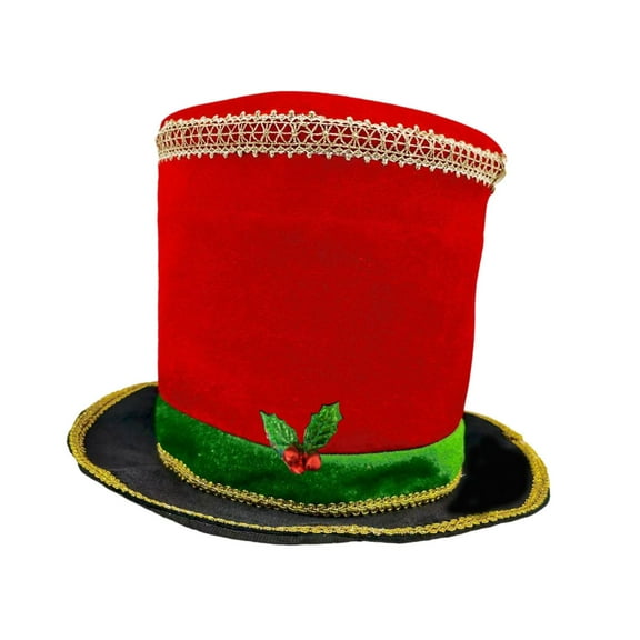 Xmas Hat Carnival Holiday Costume Accessories Top Hat Magician Headgear Soft Fabric for Men Women Performance