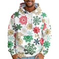 thumbnail image 1 of Xmas Hoodie Mens Loose Fit Santa Claus Print Athletic Mens Sweatshirt Long Sleeve Drawstring Hood with Pockets Mint Green 6XL, 1 of 4