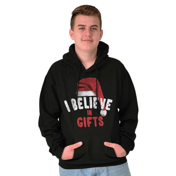Xmas I Believe in Christmas Presents Unisex Plus Fleece Graphic Hoodie Brisco Brands 3X