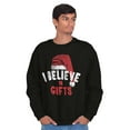 thumbnail image 1 of Xmas I Believe in Christmas Presents Unisex Plus Fleece Graphic Sweatshirt Brisco Brands 4X, 1 of 5