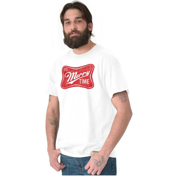 Xmas Its Merry Time Christmas Men's Graphic T Shirt Tees Brisco Brands S