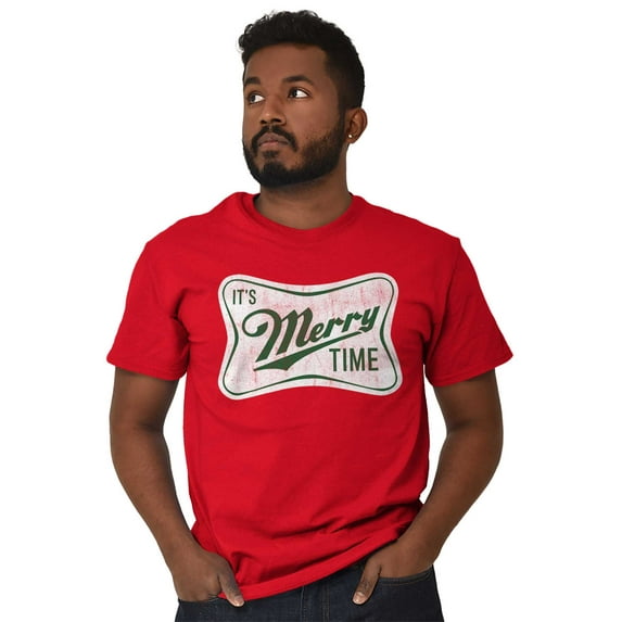 Xmas Its Merry Time Christmas Men's Graphic T Shirt Tees Brisco Brands S