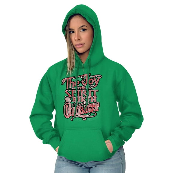 Xmas Joy Spirit Birth Of Jesus Christ Hoodie Sweatshirt Women Brisco Brands S
