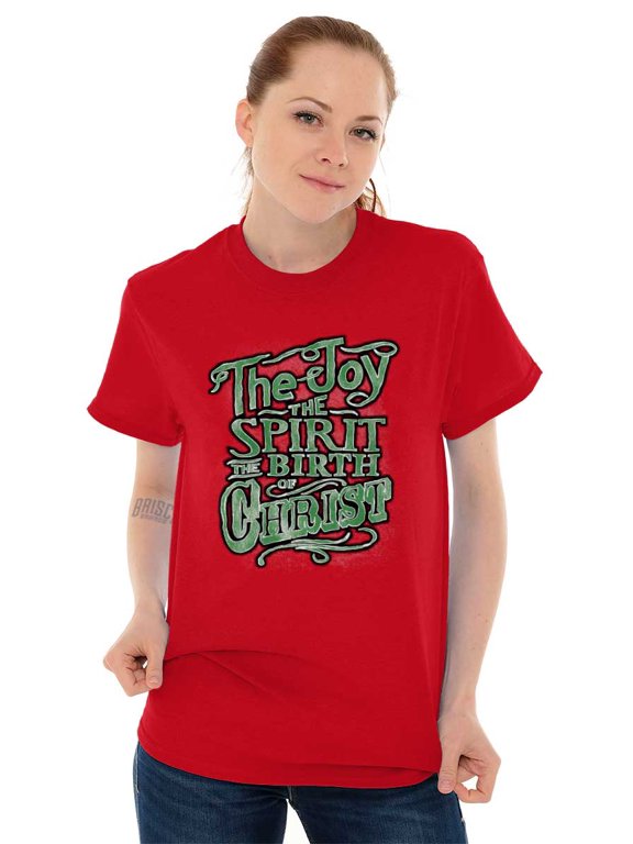 Xmas Joy Spirit Birth Of Jesus Christ Women's Graphic T Shirt Tees Brisco Brands M
