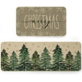 thumbnail image 1 of Xmas Kitchen Mats Set of 2,Winter Christmas Tree Print Rugs,Home Decor Floor Mat, Non-Slip Absorbent Door Mat - 17x29 and 17x47 Inch AKM005, 1 of 6