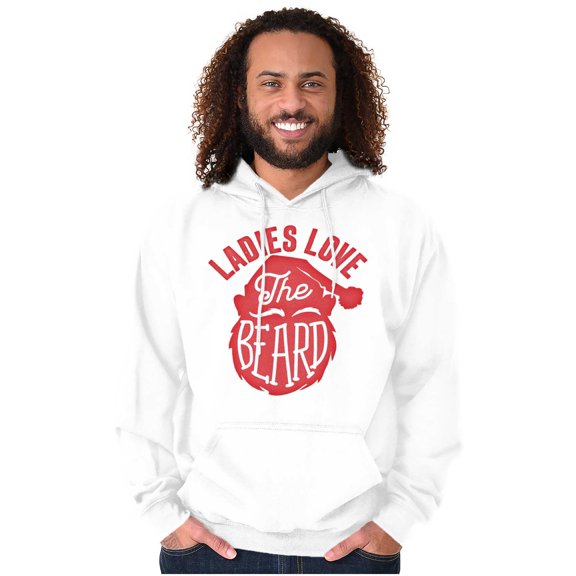 Xmas Ladies Love The Beard Santa Men's Big & Tall Graphic Hoodie Brisco Brands 2X