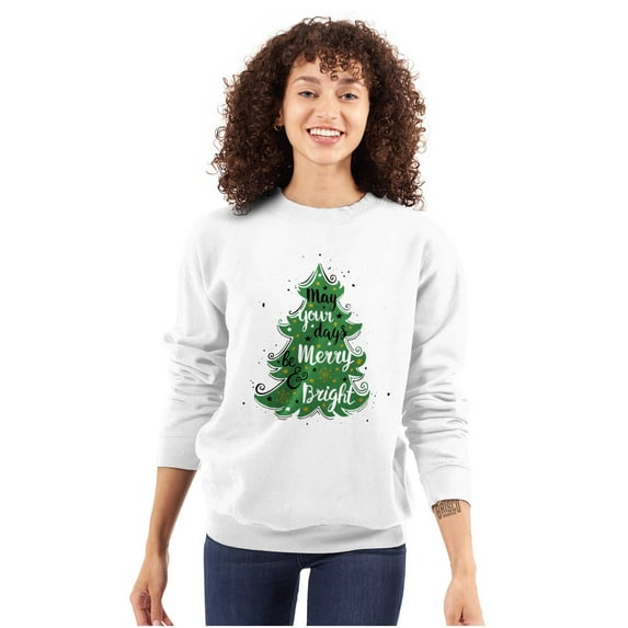 Xmas May Your Days Be Merry Bright Women Plus Size Crewneck Sweatshirt Brisco Brands 2X