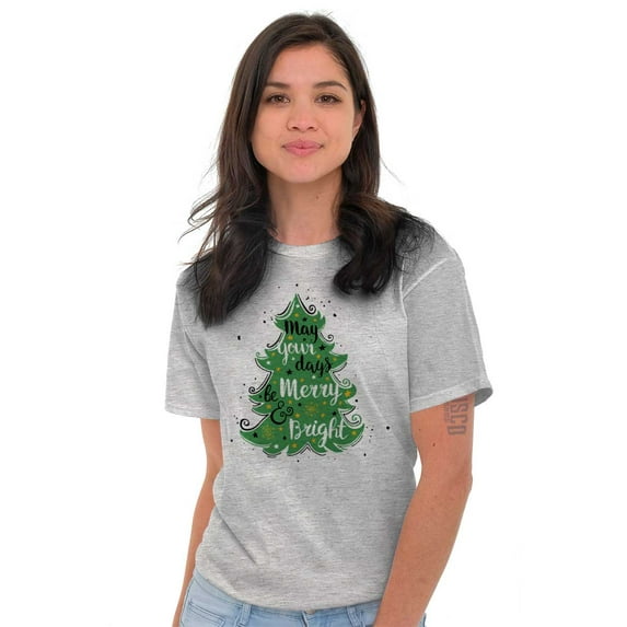 Xmas May Your Days Be Merry Bright Women's Graphic T Shirt Tees Brisco Brands M