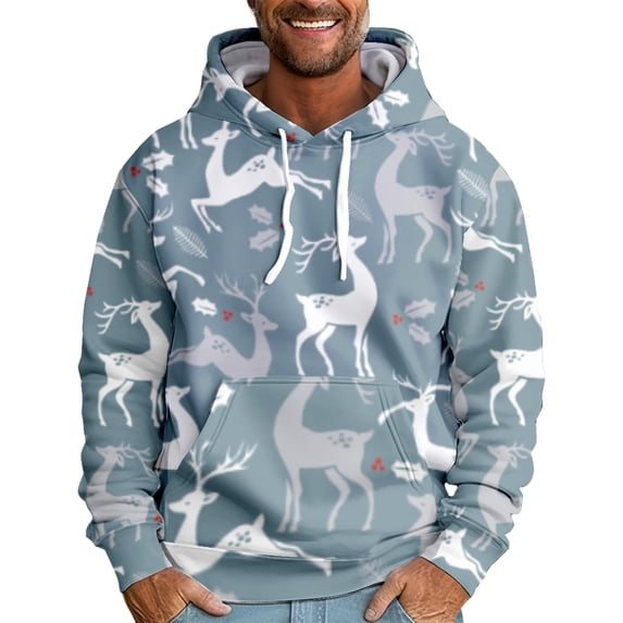 Xmas Men's Athletic Hoodies Fashion Funny Christmas Graphic Running Mens Sweatshirts Hoodies Long Sleeve Drawstring Hood Kangaroo Pocket Multicolor 3XL