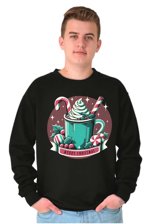 Xmas Merry Christmas Hot Cocoa Mug Unisex Plus Fleece Graphic Sweatshirt Brisco Brands 4X