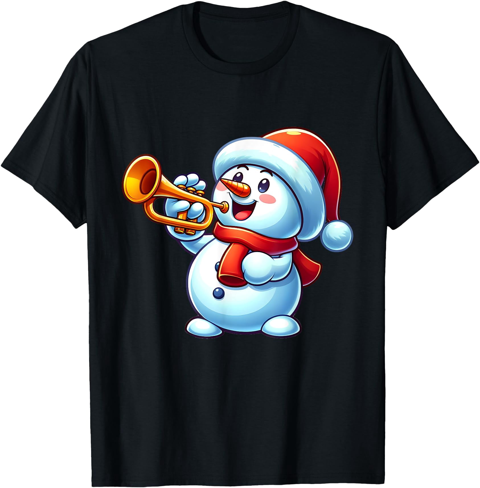 Xmas Music Instrument Snowman Trumpet T T-Shirt - Walmart.com
