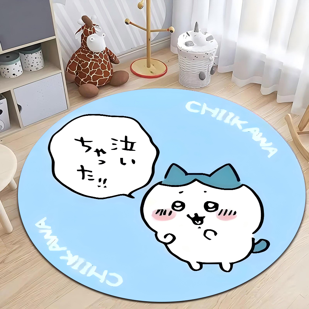 Chiikawa Rug Xmas New Year Gifts Sanrio Chiikawa Print Round Carpet Room Anti-slip ...
