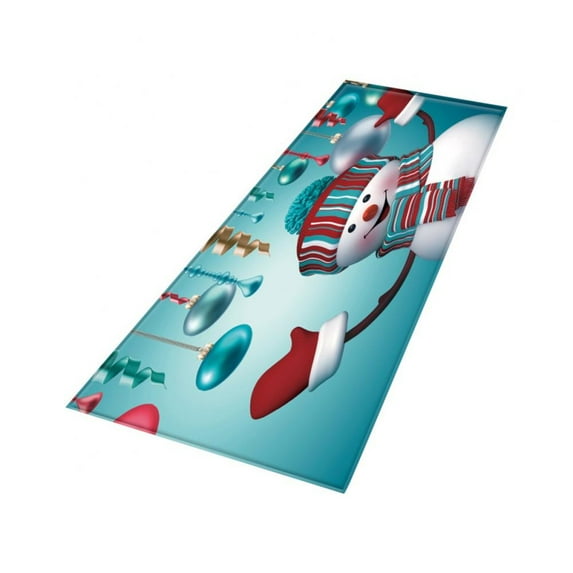 Xmas Non-Slip Carpet Long Strip Flannel Floor Mats Home Living Room Kitchen Sofa Carpet Door Mat