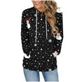 thumbnail image 1 of Xmas Novelty Clothing Women Hooded Sweatshirt Merry Christmas Outfits Snowman Snowflake Shirts Drawstring Pullover Kangaroo Pocket Tops Santa Claus Graphic Garments, 1 of 6