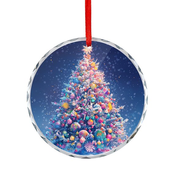 Xmas Ornament Christmas Tree Adorned with Colorful Ornaments Round Ornament Christmas Decorations Hanging Ornaments for Holiday Decoration