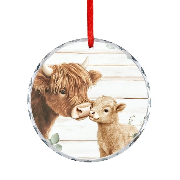 Xmas Ornament Cow Gifts Mothers Day Christmas Ornaments Crystal Hanging Cute Animals Xmas Tree Decor for Kids Mom Dad Friends Loves