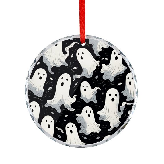 Xmas Ornament Funny Ghost Cute Halloween Spooky Black And White Holiday Ornaments Happy Halloween Holiday Present Ideas