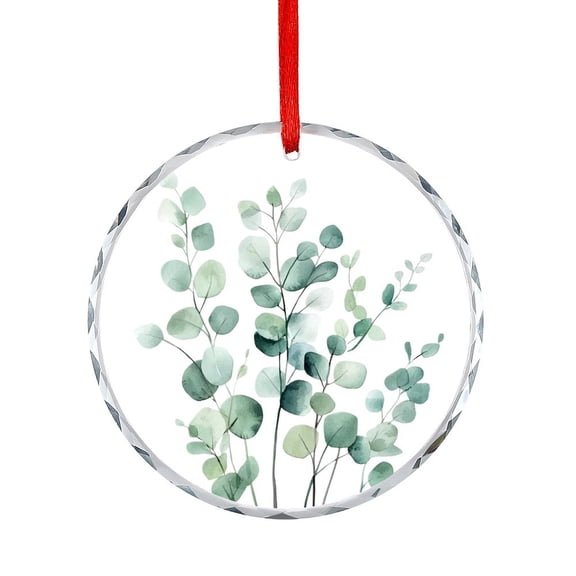 Xmas Ornament Watercolor Eucalyptus Leaves Holiday Ornaments Green Leaf Watercolor Eucalyptus Branches Unique Home Decor