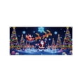 thumbnail image 1 of Xmas Outdoor Decorations 13*6Ft UV Activated Christmas Garage Door Cover Banner, Glows in Dark 2D Flat Holiday Garage Door Covers with Cartoon Snowman Santa and Elf, 1 of 6